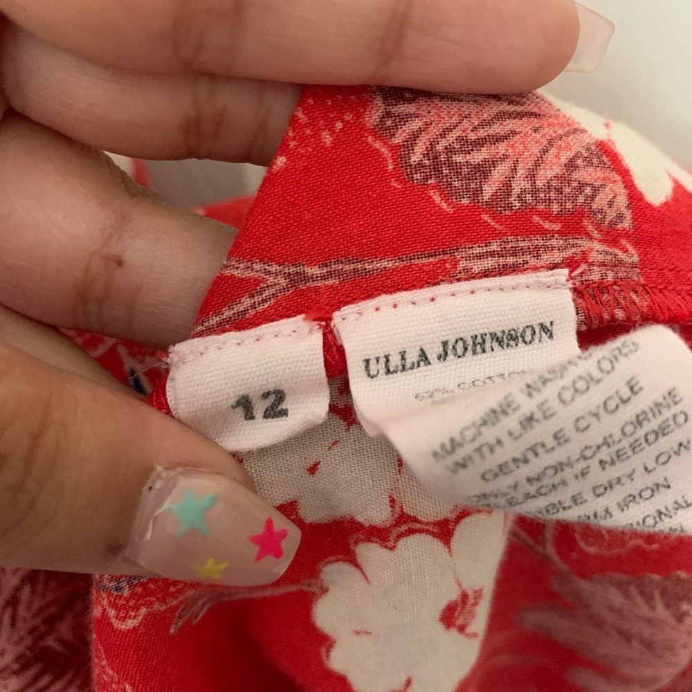 Ulla Johnson Lottie Floral Midi Dress Scarlet Red - Picture 12 of 12